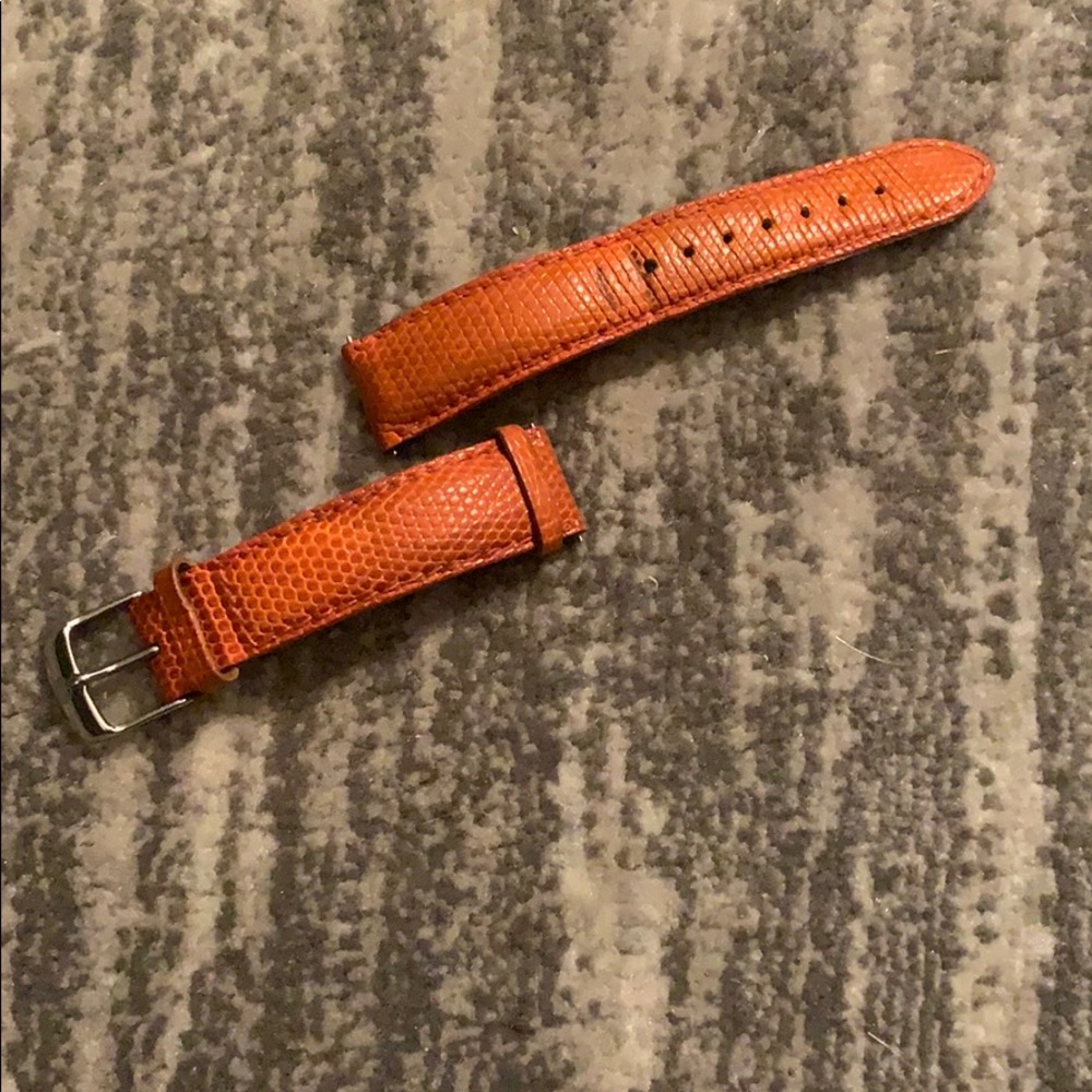Authentic Michele orange lizard watch strap